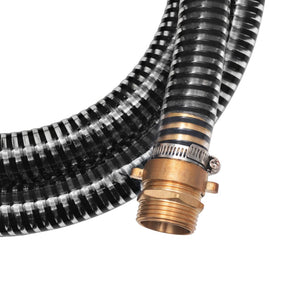 vidaXL Suction Hose with Brass Connectors 7 m 25 mm Black