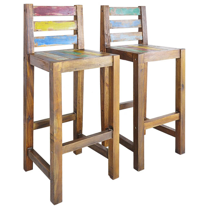 vidaXL Bar Stools 2 pcs Solid Reclaimed Wood