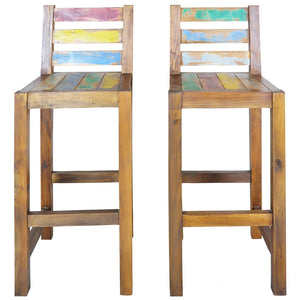 vidaXL Bar Stools 2 pcs Solid Reclaimed Wood