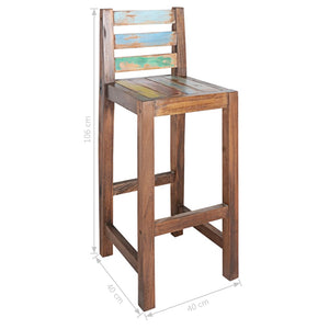 vidaXL Bar Stools 2 pcs Solid Reclaimed Wood