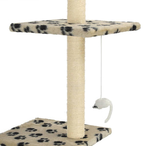 vidaXL Cat Tree with Sisal Scratching Posts 260 cm Beige Paw Prints