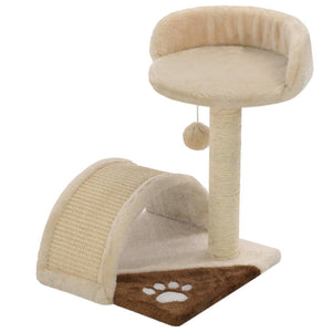 vidaXL Cat Tree with Sisal Scratching Post 40 cm Beige and Brown