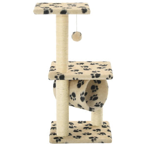 vidaXL Cat Tree with Sisal Scratching Posts 65 cm Beige Paw Print