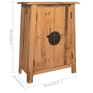 vidaXL Bathroom Side Cabinet Solid Pinewood 59x32x80 cm