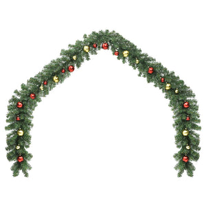 vidaXL Christmas Garland Decorated with Baubles and LED Lights 5 m