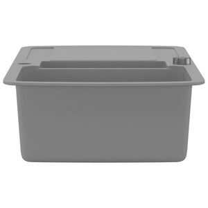 vidaXL Granite Kitchen Sink Double Basin Grey