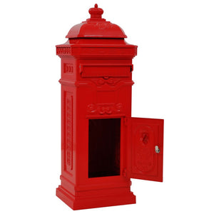 vidaXL Pillar Letterbox Aluminium Vintage Style Rustproof Red