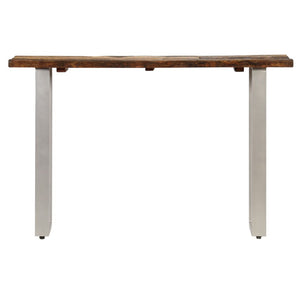 vidaXL Console Table Reclaimed Wood and Steel 120x35x76 cm