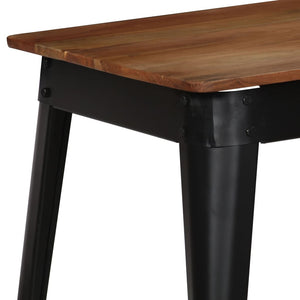 vidaXL Dining Table Solid Acacia Wood and Steel 120x60x76 cm