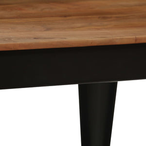 vidaXL Dining Table Solid Acacia Wood and Steel 120x60x76 cm