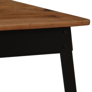 vidaXL Dining Table Solid Acacia Wood and Steel 120x60x76 cm