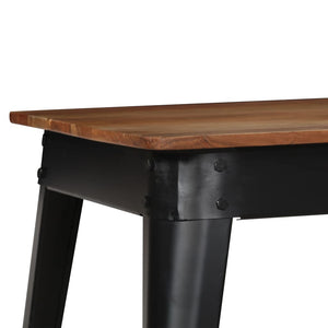 vidaXL Dining Table Solid Acacia Wood and Steel 120x60x76 cm