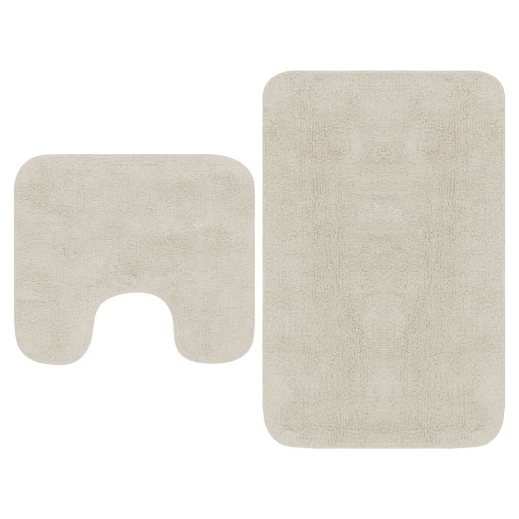 vidaXL Bathroom Mat Set 2 Pieces Fabric White