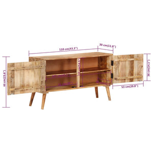 vidaXL Sideboard Solid Mango Wood 110x30x60 cm