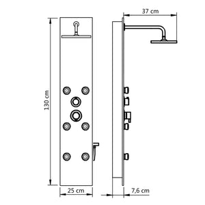 vidaXL Shower Panel Unit Glass 25x44.6x130 cm White