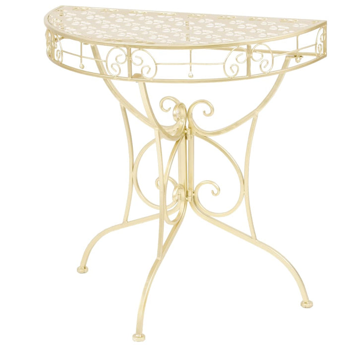 vidaXL Side Table Vintage Style Half Round Metal 72x36x74 cm Gold