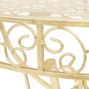 vidaXL Side Table Vintage Style Half Round Metal 72x36x74 cm Gold