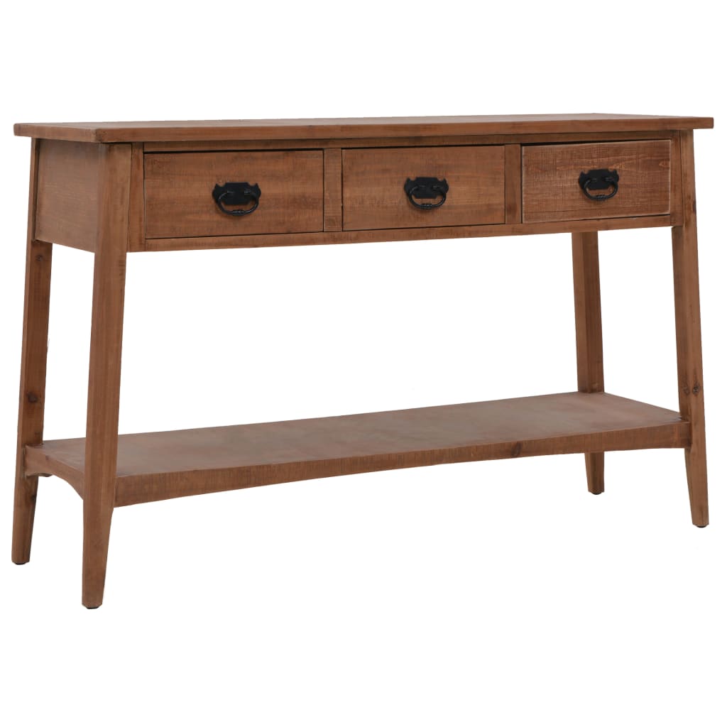 vidaXL Console Table Solid Fir Wood 126x40x77.5 cm Brown