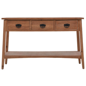 vidaXL Console Table Solid Fir Wood 126x40x77.5 cm Brown