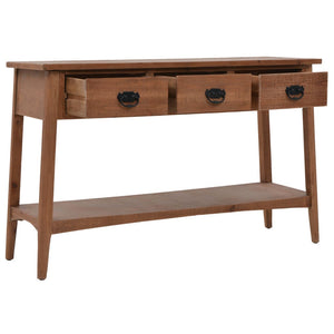 vidaXL Console Table Solid Fir Wood 126x40x77.5 cm Brown