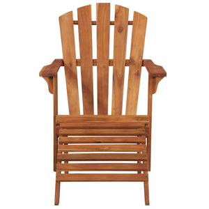 vidaXL Garden Adirondack Chair with Footrest Solid Acacia Wood