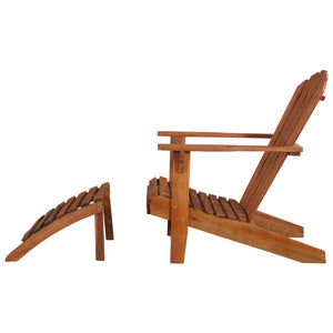 vidaXL Garden Adirondack Chair with Footrest Solid Acacia Wood