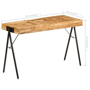 vidaXL Writing Table Solid Mango Wood 118x50x75 cm