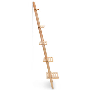 vidaXL Ladder Wall Shelf Cedar Wood 41.5x30x176 cm