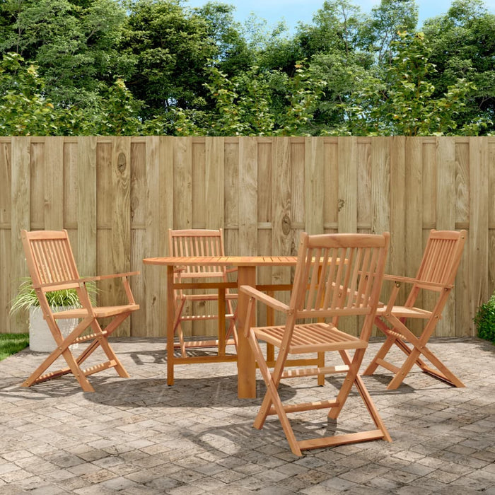 vidaXL 5 Piece Folding Outdoor Dining Set Solid Acacia Wood