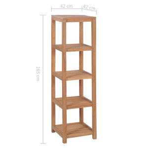 vidaXL 4-Tier Bathroom Storage Rack Solid Teak 42x42x165 cm