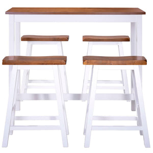 vidaXL Bar Table and Stool Set 5 Pieces Solid Wood