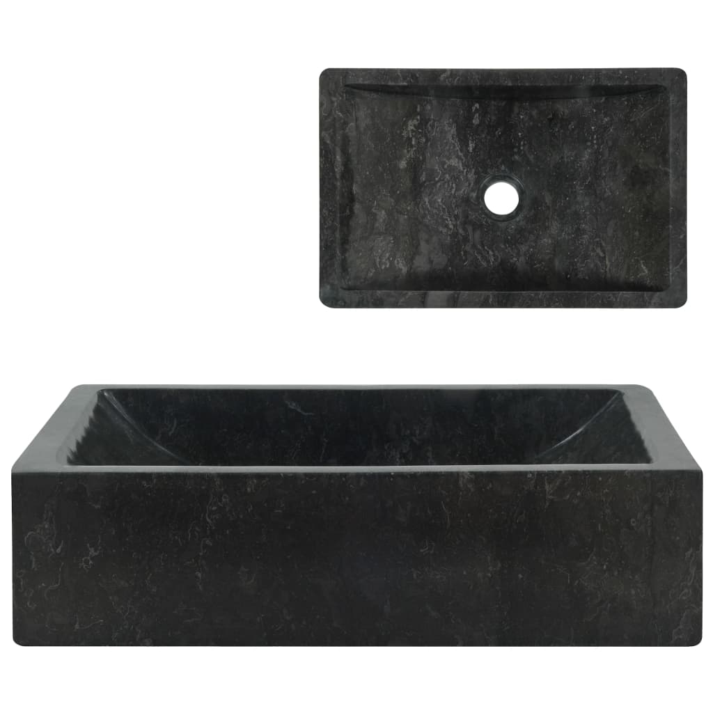 vidaXL Sink 45x30x12 cm Marble High Gloss Black