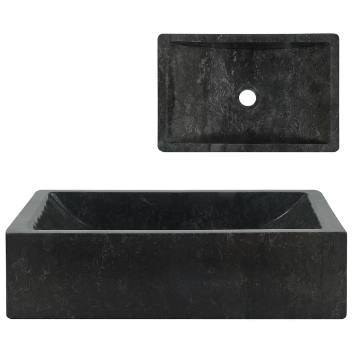 vidaXL Sink 45x30x12 cm Marble High Gloss Black