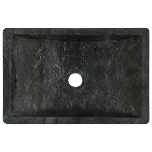 vidaXL Sink 45x30x12 cm Marble High Gloss Black