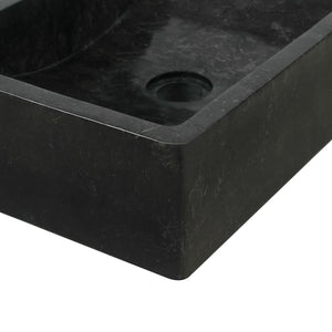 vidaXL Sink 45x30x12 cm Marble High Gloss Black