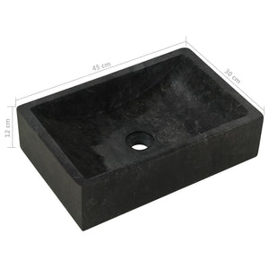 vidaXL Sink 45x30x12 cm Marble High Gloss Black