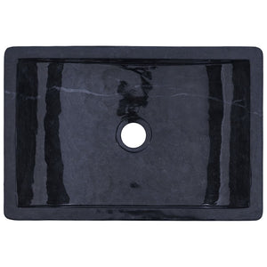 vidaXL Sink 45x30x12 cm Marble High Gloss Black