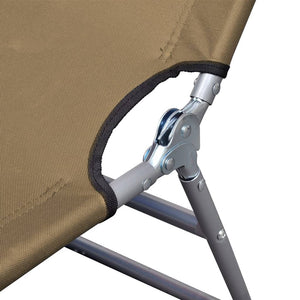 vidaXL Foldable Sunlounger with Adjustable Backrest Taupe