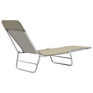 vidaXL Folding Sun Loungers 2 pcs Steel and Fabric Taupe