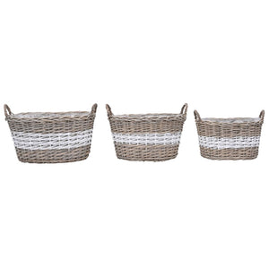 vidaXL Raised Bed 3 pcs Wicker with PE Lining