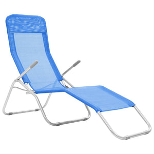 vidaXL Folding Sun Loungers 2 pcs Textilene Blue