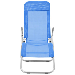 vidaXL Folding Sun Loungers 2 pcs Textilene Blue