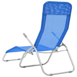 vidaXL Folding Sun Loungers 2 pcs Textilene Blue