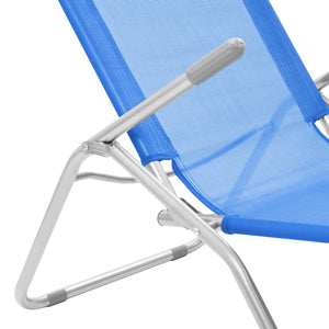 vidaXL Folding Sun Loungers 2 pcs Textilene Blue