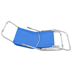 vidaXL Folding Sun Loungers 2 pcs Textilene Blue