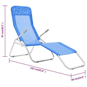 vidaXL Folding Sun Loungers 2 pcs Textilene Blue