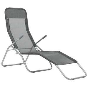 vidaXL Folding Sun Loungers 2 pcs Textilene Anthracite