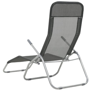 vidaXL Folding Sun Loungers 2 pcs Textilene Anthracite