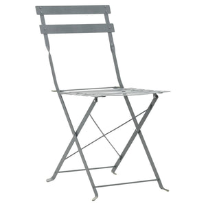 vidaXL 3 Piece Bistro Set Steel Grey