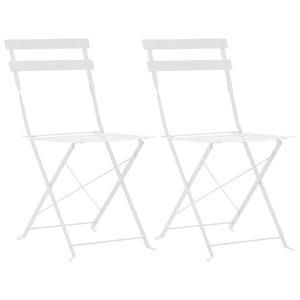 vidaXL 3 Piece Bistro Set Steel White